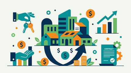 Fototapeta premium Business Finance Economy Growth Concept.
