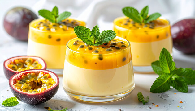 Creamy tropical passion fruit dessert