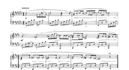 Classical Piano Sheet Music Elegant Composition of Musical Notes © creations sanddollar