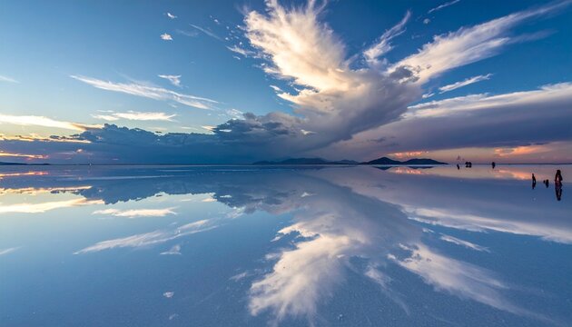 Surreal Salar de Uyuni Reflection - A Dreamlike Bolivian Landscape.