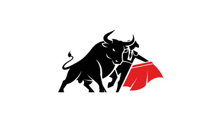 Bullfighting Silhouette: Matador Facing Charging Bull © Arif