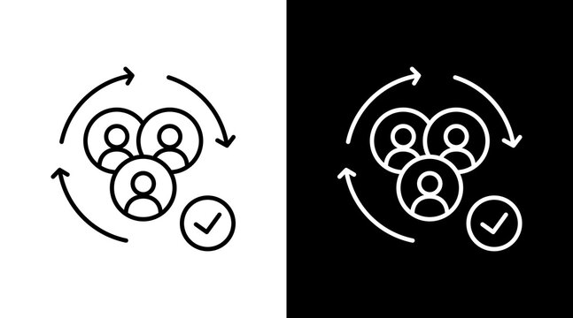 User Lifecycle Outline White Icon Set Design