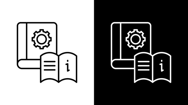 Tutorial Guide Outline White Icon Set Design
