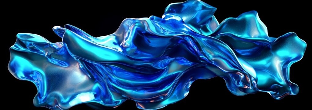 Captivating representation of blue forms in three-dimensional space.