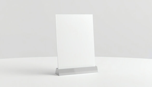 Mock up Menu frame standing on wood table in Bar restaurant cafe. space for text 