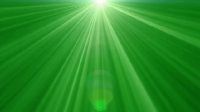 Bright green light rays shining downwards in a cinematic loop
