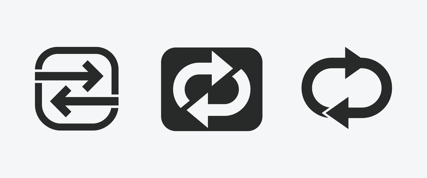 Vector icons of refresh and reload symbols for web and app design, vector illustration 