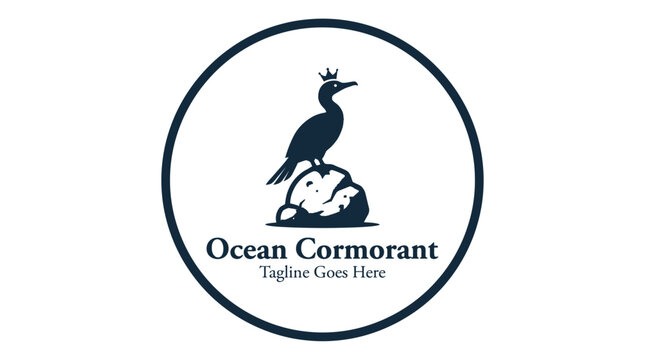 Ocean Cormorant logo featuring a silhouetted seabird on a rock.