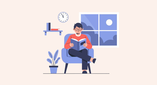 Man Sitting in Chair.