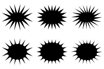 Fototapeta premium spiky oval frames background design elements set