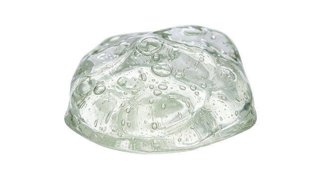 Transparent gel blob with bubbles, isolated on transparent background, ready for stickers, t-shirt design, print on demand, clipart, and sublimation projects.