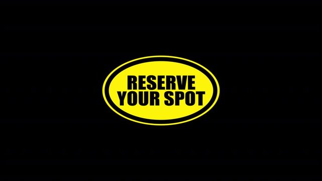Reserve your spot call to action button animation for event booking, online registration and webinar.
