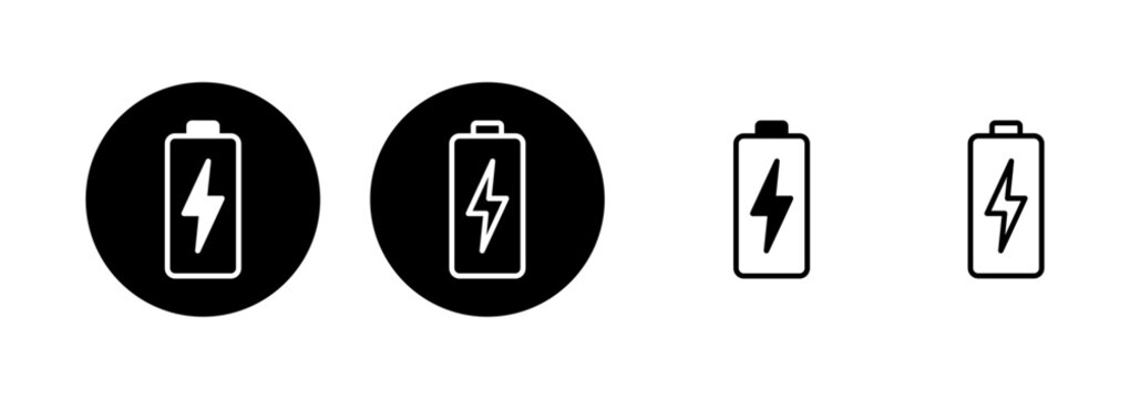 Battery icon logo design. battery Charging sign. battery charge level