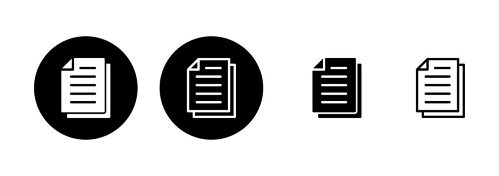 Document icon logo design. Paper sign and symbol. File Icon