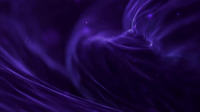 Glowing violet nebula gas clouds depict ethereal cosmic space with stellar matter, ideal for astronomy book covers or scifi designs.