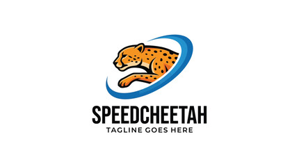 SpeedCheetah logo featuring a running cheetah silhouette within a blue circular swoosh. © mekar