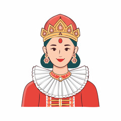 Obraz premium Illustration of a Woman in Royal Attire