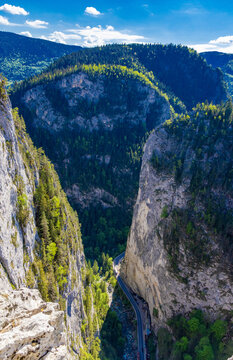 Aerial view of the Bicaz Gorges in Romania
