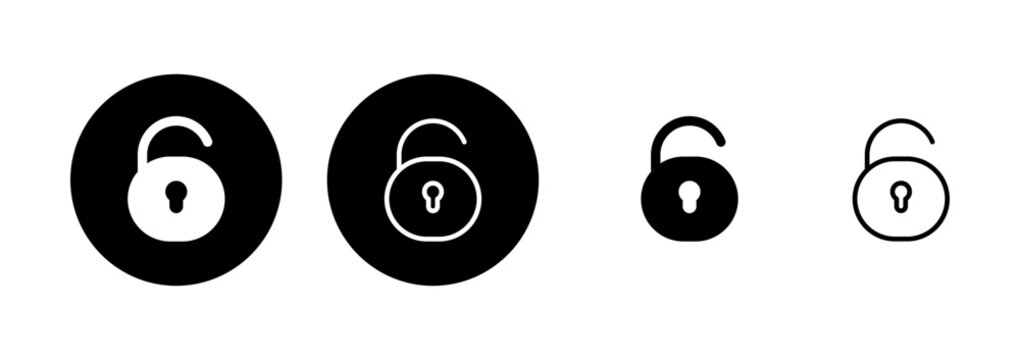 Unlock icon logo design. Unlock sign and symbol. unlocked padlock icon