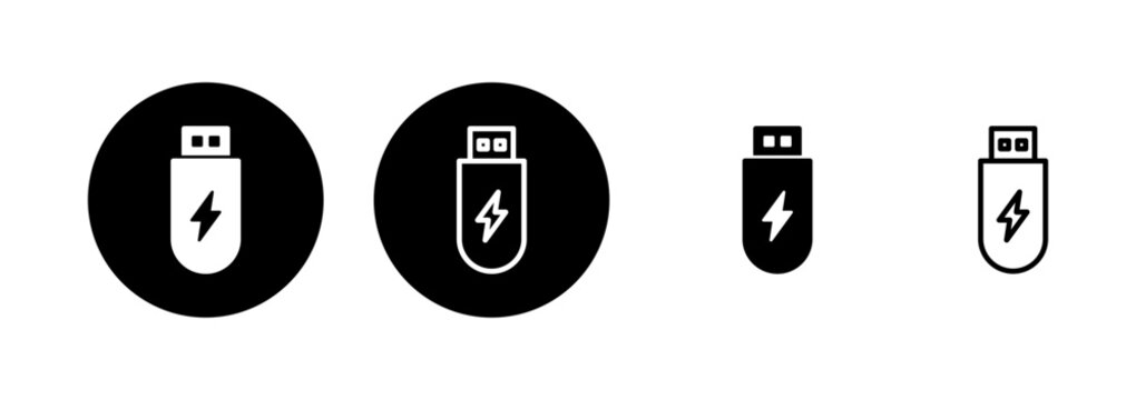 Usb icon logo design. Flash disk sign and symbol. flash drive sign. usb charging
