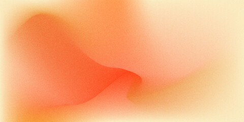 Bright fire red orange carrot coral yellow gold beige white abstract background. Color gradient ombre. Wavy blurry lines. Rough grain noise. Light glow vivid. Design. © Ridwan
