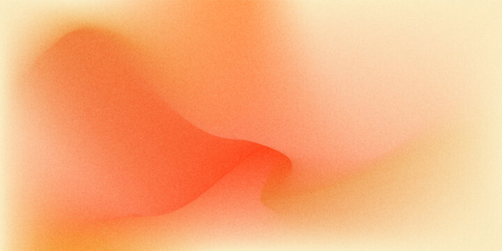 Bright fire red orange carrot coral yellow gold beige white abstract background. Color gradient ombre. Wavy blurry lines. Rough grain noise. Light glow vivid. Design.
