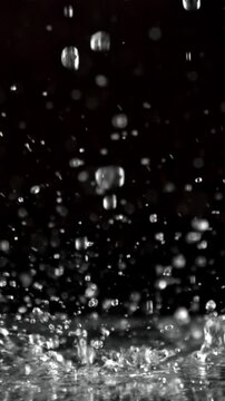 Super slow motion falling raindrops . Filmed on a high-speed camera at 1000 fps. High quality FullHD footage