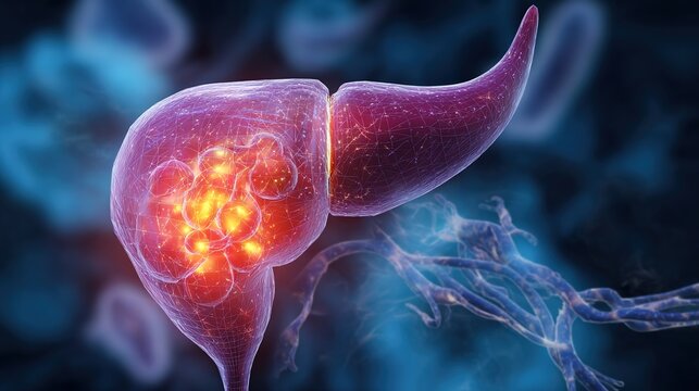 Acute and chronic pancreatitis medical illustration showing inflamed pancreas organ, digestive system disorder, abdominal inflammatory disease, human internal organ pathology 