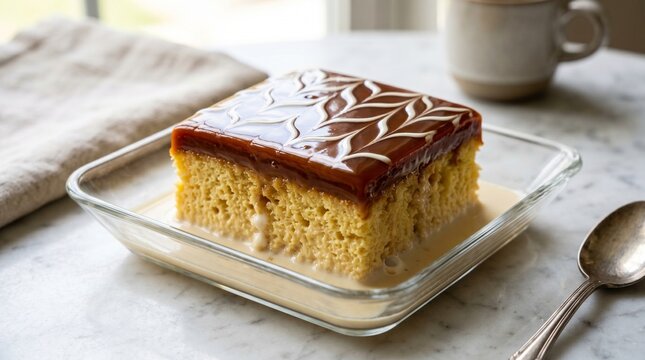 Premium Albanian Trilece Cake with Caramel Topping