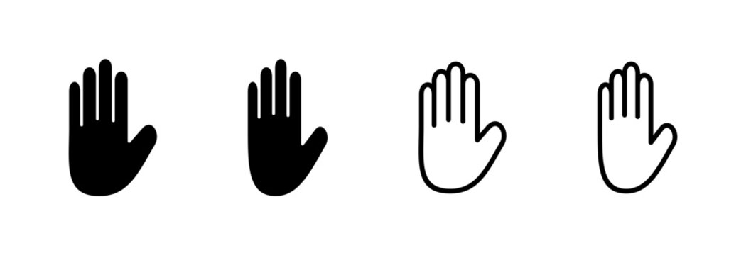 Hand icon symbol for apps and websites. hand sign and symbol. palm