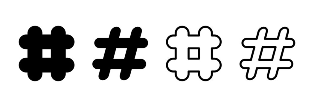 Hashtag icon symbol for apps and websites. hashtag sign and symbol