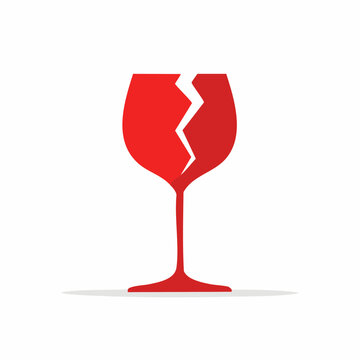 Broken Red Wine Glass Icon
