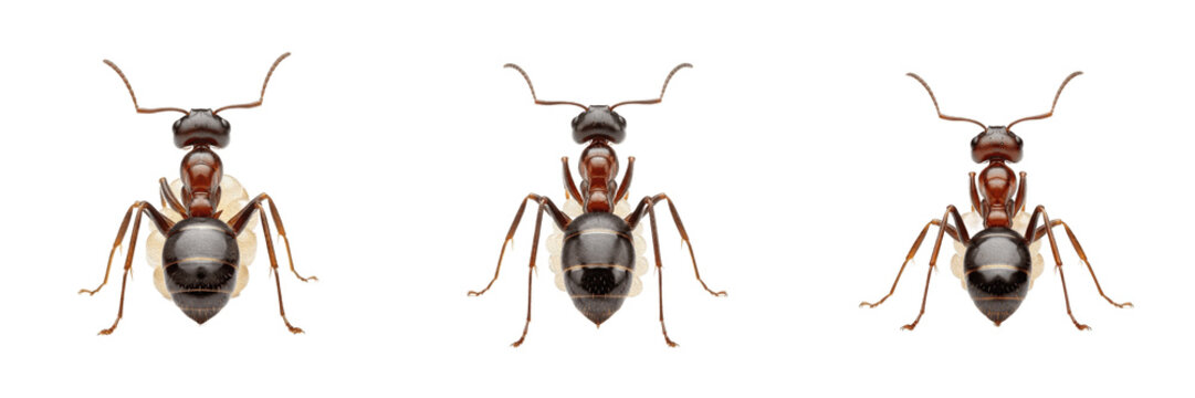 Queen ant commercial photography style, Lasius niger, Formicidae family, black garden ant dealate macro promotional frame layout, dual fill flash balance modeling, high gloss shell view