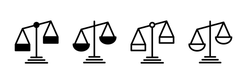 Scales icon symbol for apps and websites. Law scale icon. Justice sign and symbol