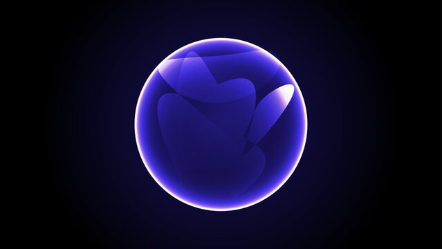 Two glowing spheres rest upon dark surfaces. Internal lights create vibrant 3d render of a dna molecule