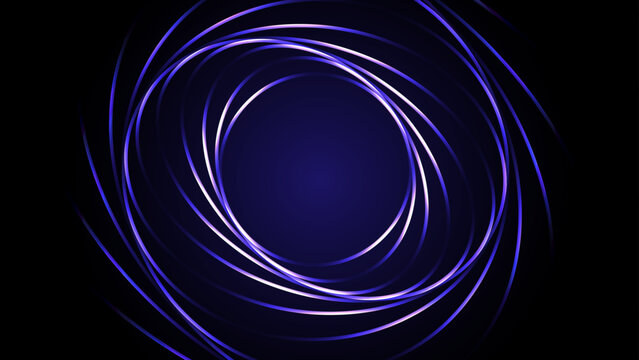 Abstract blue and purple glowing energy sphere with smooth gradient plasma flow, black and white abstract background