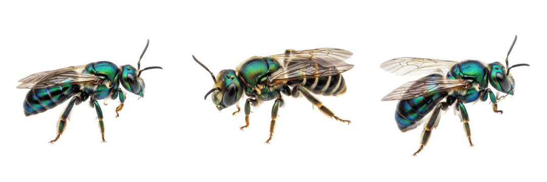 Queen sweat bee, Halictus rubicundus, Halictidae family, halictinae metallic ground nesting reproductive female, multi-brood social lifecycle system, subterranean tunnel excavation profile