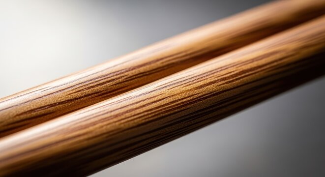 Close up of parallel wooden objects with texture and grain detail