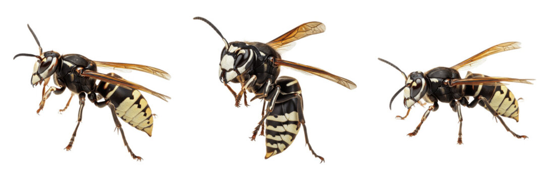 Queen bald-faced hornet, Dolichovespula maculata, Vespidae family, black white facial mask cranium profile, aerial paper nest envelope architecture construction, predator wasp tracking mapping