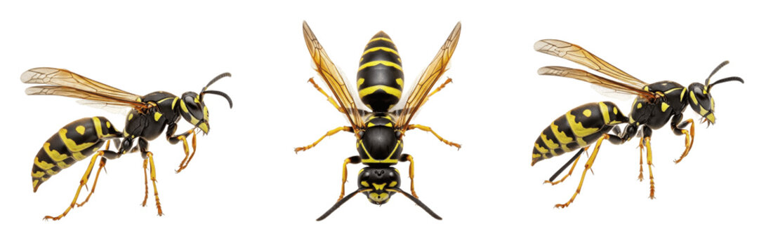 Queen spider wasp, Eumenes coarctatus, Vespidae family, potter wasp solitary female profile, spherical clay pot nest architectural modeling molding, caterpillar hunter tracking line profile