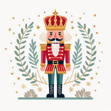 Nutcracker Soldier with Festive Wreath and Stars
