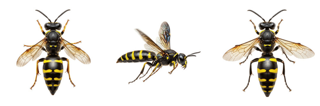 Queen digger wasp, Sphecius speciosus, Crabronidae family, cicada killer giant solitary female profile, robust fossorial digging spine rows, tree canopy cicada hunter tracking map index