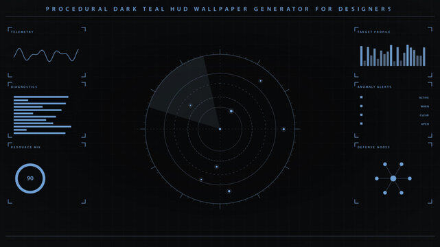 Futuristic hud interface with radar screen and data analytics dashboard vector illustration