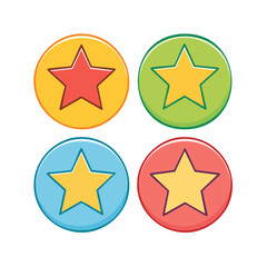 Obraz premium Four Star Icons in Circles