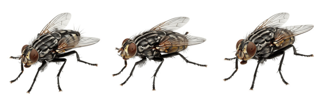 Queen housefly reproductive female, Musca domestica, Muscidae family, gravid filth fly extended ovipositor structure, organic waste decomposition substrate egg mass deposition tracking profile