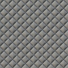 Naklejka premium Elegant Quilted Diamond Pattern in Shades of Gray, Textured Background.