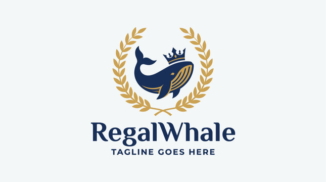RegalWhale logo with a whale's tail and crown in a wreath.