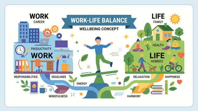 Man Balancing Work and Life.