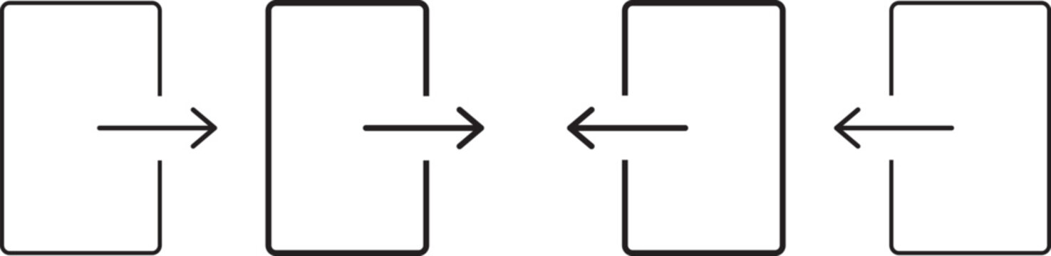 Mobile application button and website design exit icons in a minimalist style
