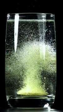 Aspirin dissolves in water. Filmed on a high-speed camera at 1000 fps. High quality FullHD footage